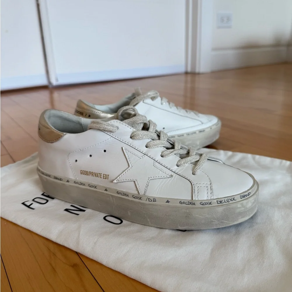 Worn once Golden Goose Hi Star Optic White Sneakers 37 - Picture 7 of 10